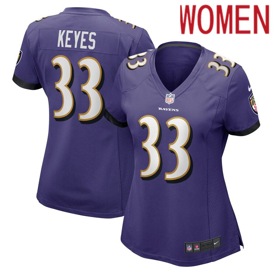 Women Baltimore Ravens #33 BoPete Keyes Nike Purple Home Game Player NFL Jersey